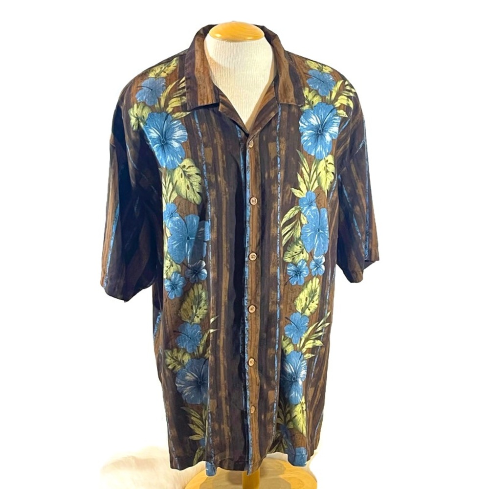 Tommy Bahama Silk Floral Hawaiian Shirt